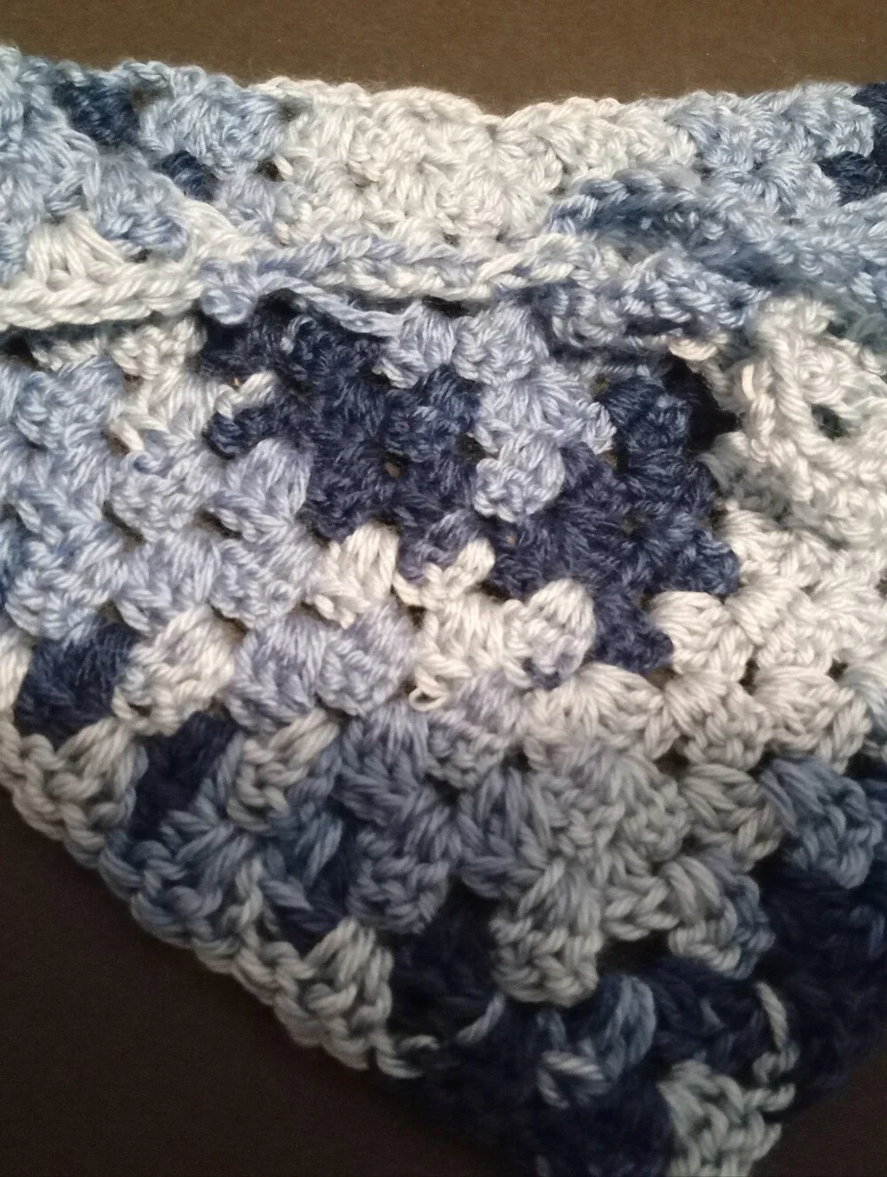 Handmade Crocheted Triangle Pet Scarves - Blue & Pastel Mix For Larger Pets